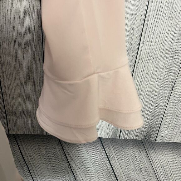 Karl Lagerfeld Women's Medium Pink 3/4 Flutter Sleeve Stretch Knit Top - Picture 5 of 7